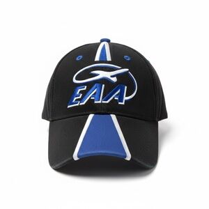 EAA Experimental Aircraft Association Hat Black Blue Strapback Design Dynamix